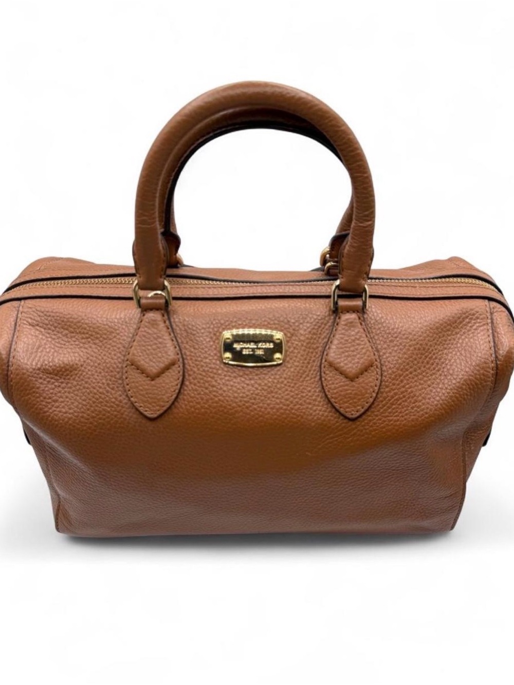 Vintage Michael Kors Brown Pebbled Leather Duffel - Picture 2 of 8